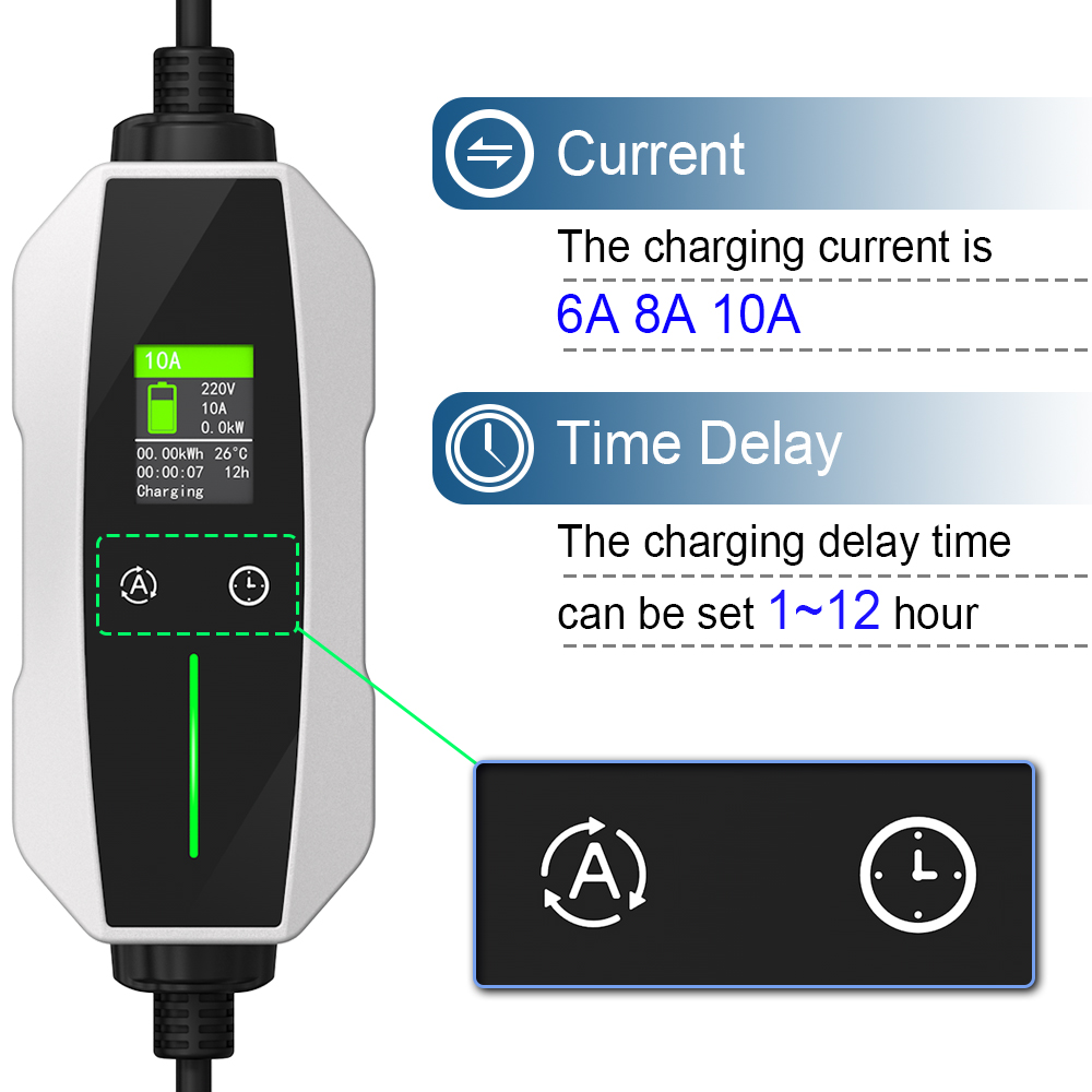 Australia RCM 6A 8A 10A Model 2 Adjustable EV Charger AU Plug