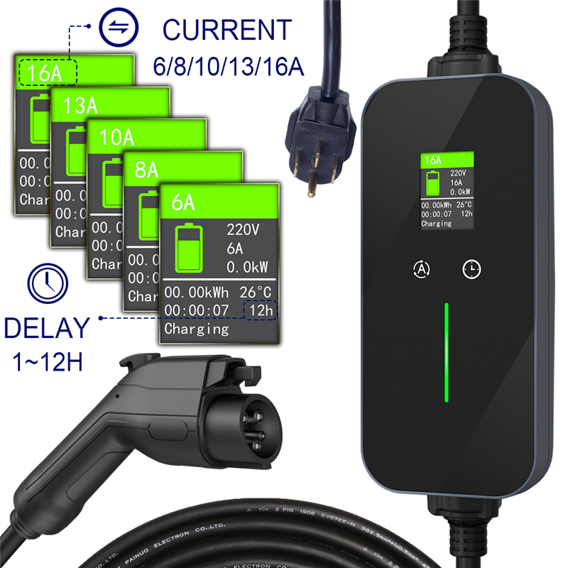 EV Portable Charger 16A J1772 Type1 Home Charger