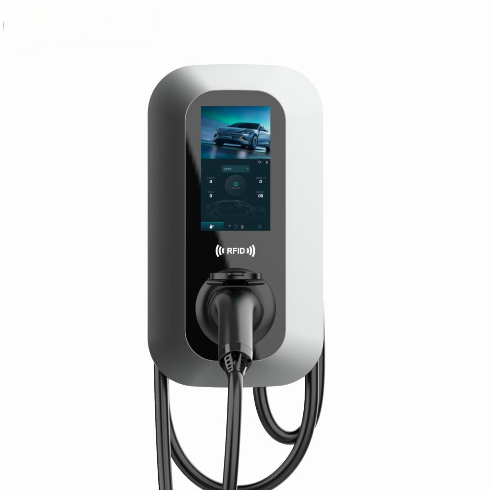 7kW 11kW 22kW Home EV Charger Station With 7 Inch OLED Screen Type 2 Cable